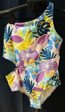 Andy & Evan Tropical Cut-Out Swimsuit Girls size 12/14
